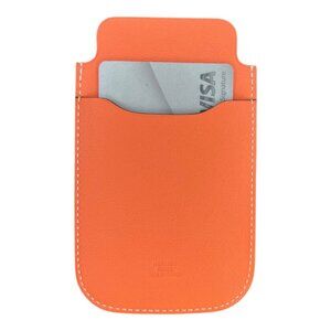 Hermes Swift Chevre Calfskin Leather Peach Credit Card Drivers License Wallet
